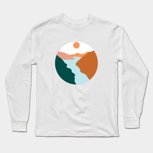 Landscape Minimalist Painting Long Sleeve T-Shirt